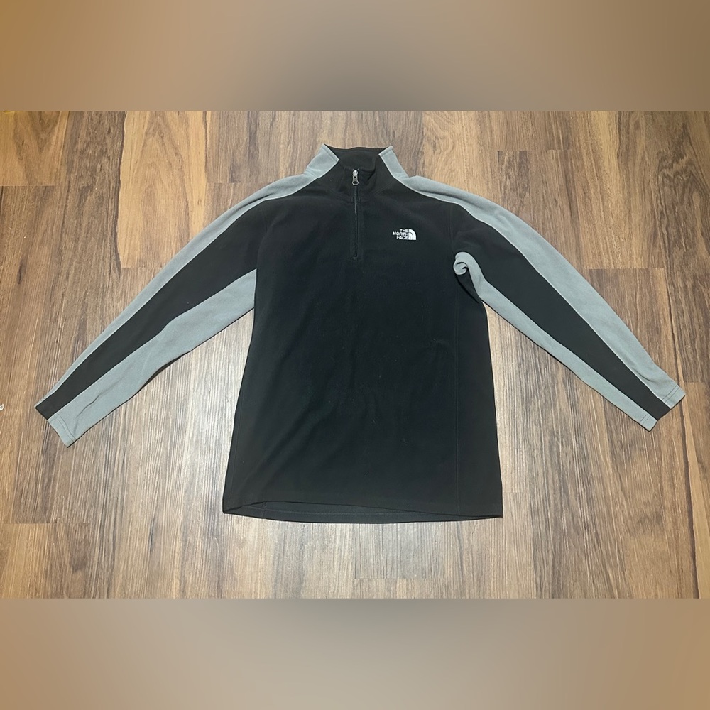 The North Face Black and Gray Quarter-Zip Pullover